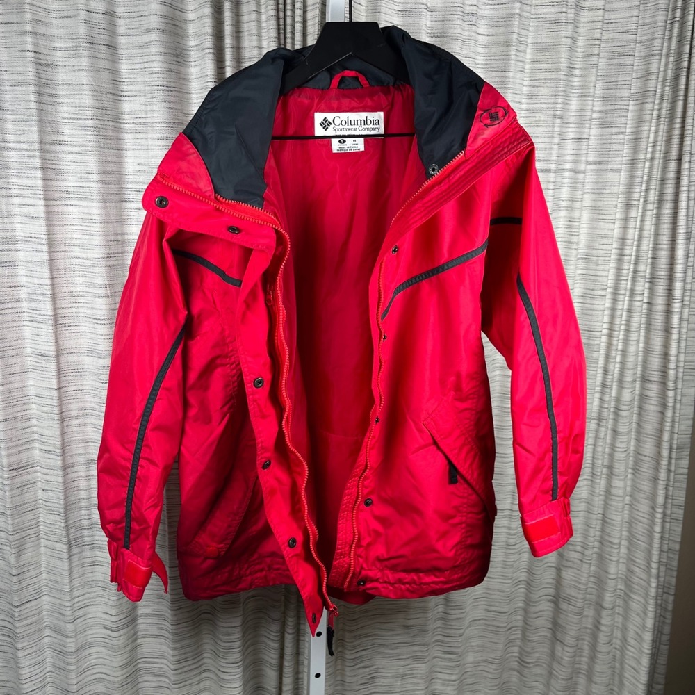 Columbia Sportswear Womens Red Nylon Shell Jacket‎ Full Zip F7 SL 7490 Size S